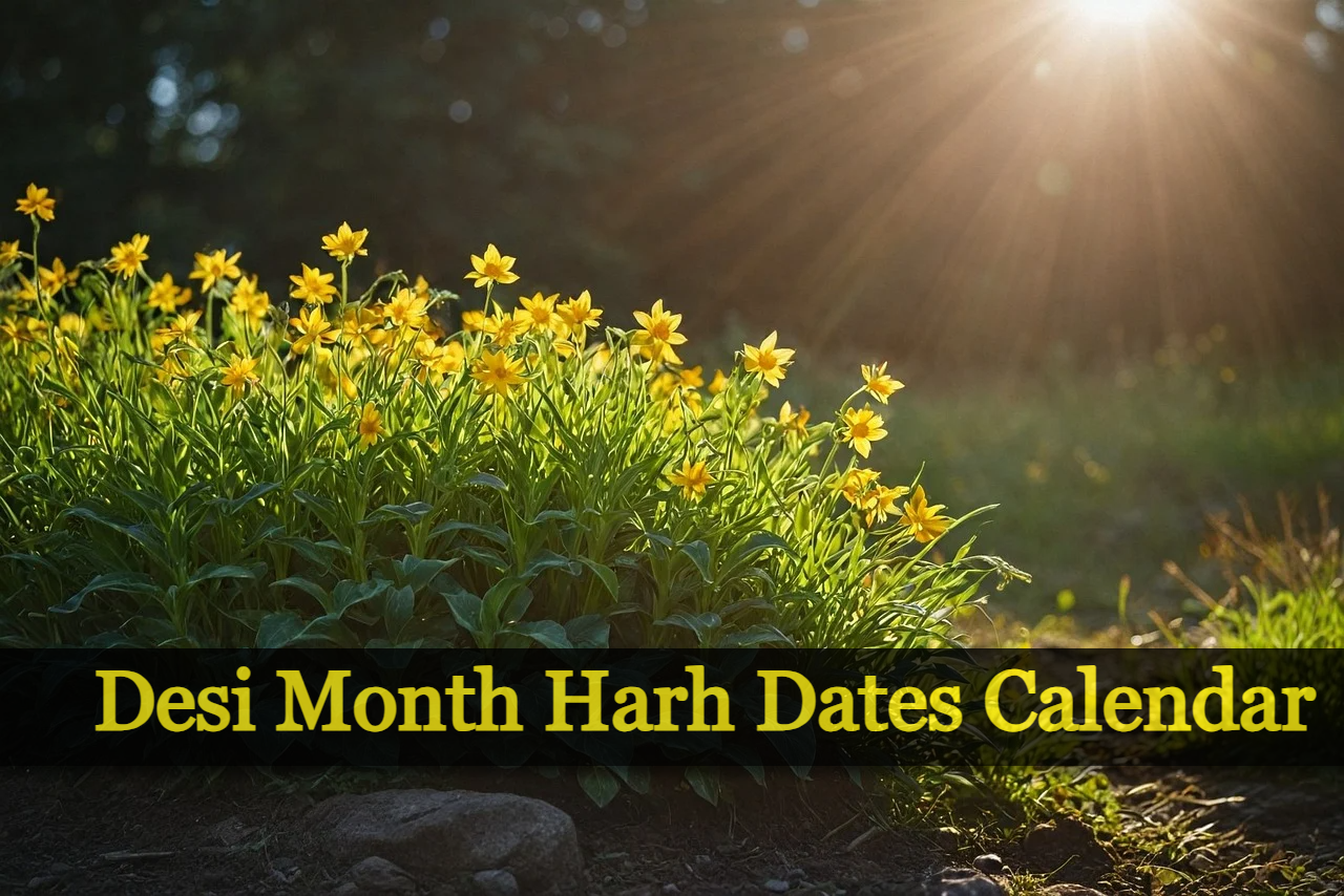 Desi Month Harh Dates Calendar