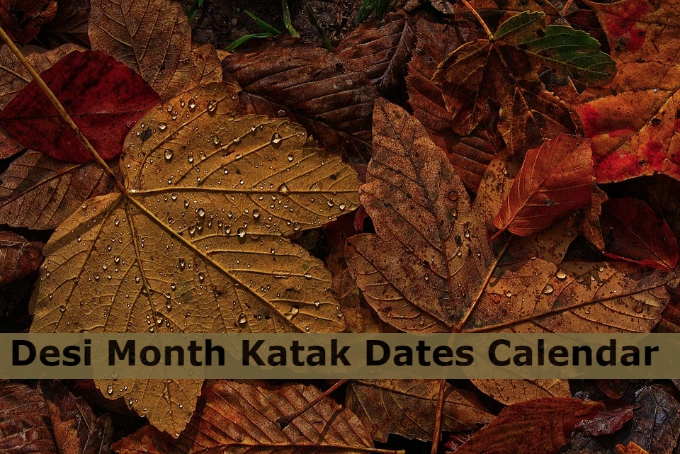 Desi Month Katak Dates Calendar