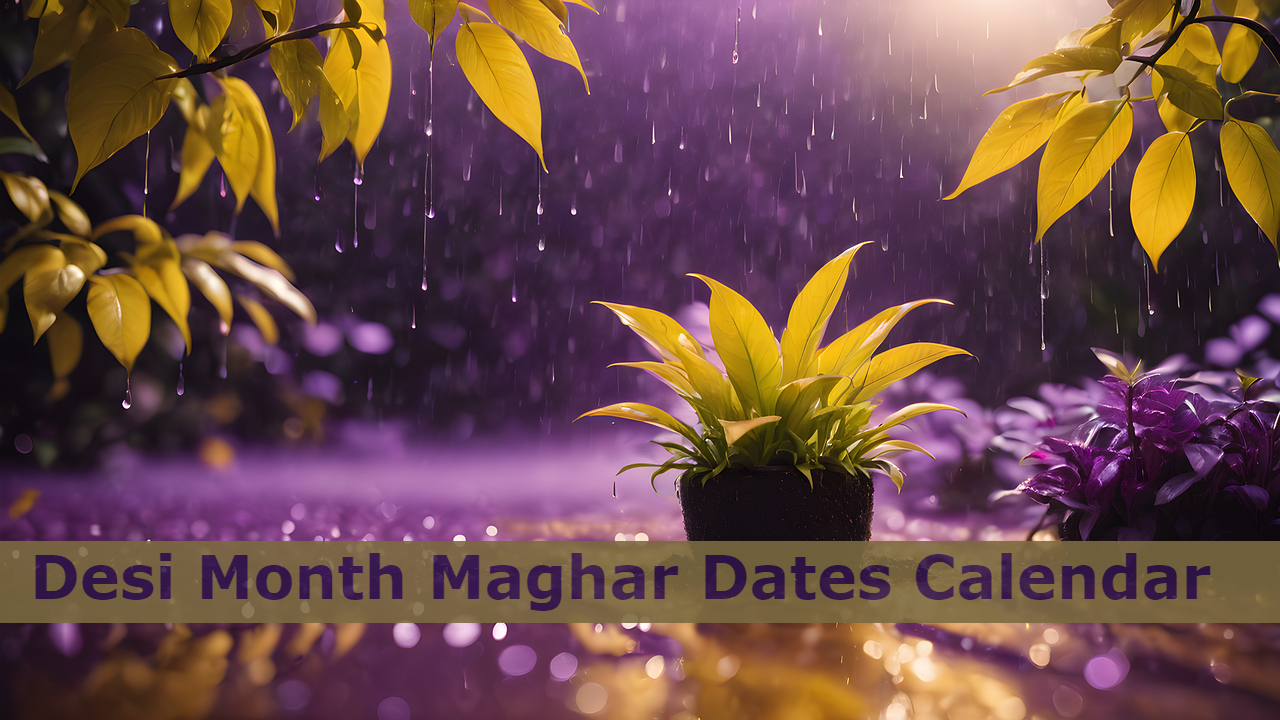 Desi Month Maghar Dates Calendar