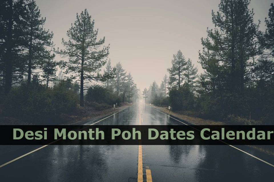 Desi Month Poh Dates Calendar