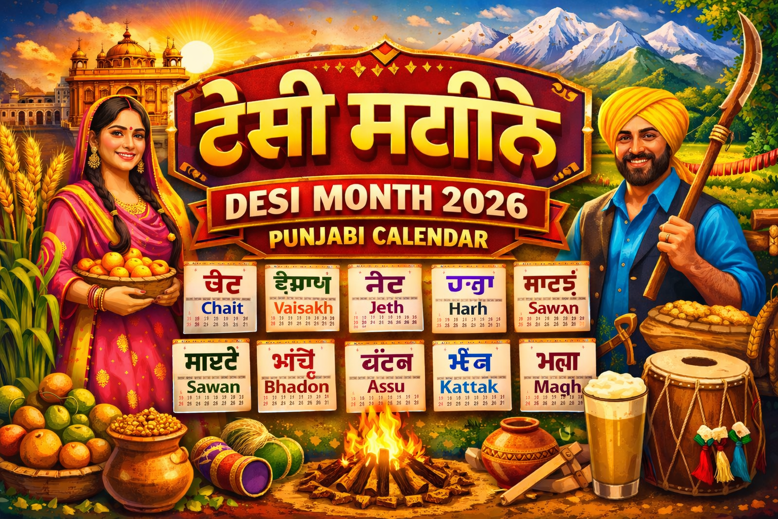 Today Desi Month Date in Pakistan & India 2026